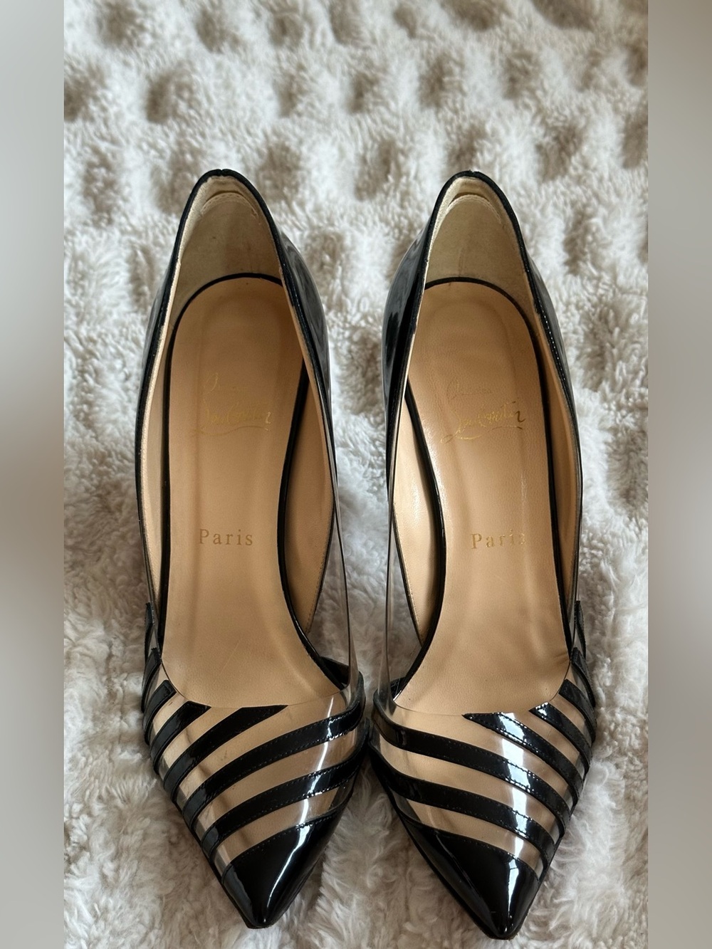 Christian Louboutin black patent leather and PVC Pivichic pumps - Picture 10 of 15
